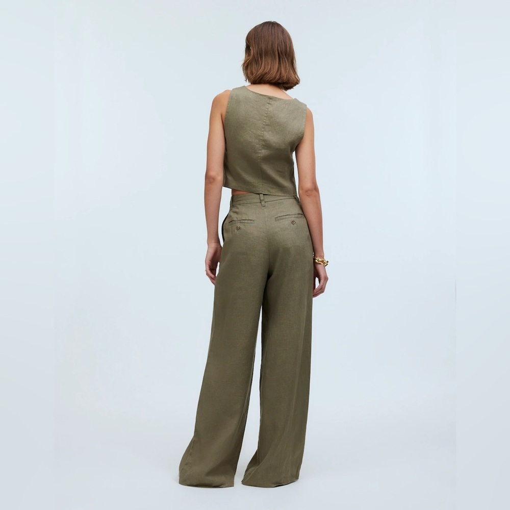 Madewell The Petite Harlow Wide-Leg Pants Size 00P in 100% Linen - Picture 4 of 9